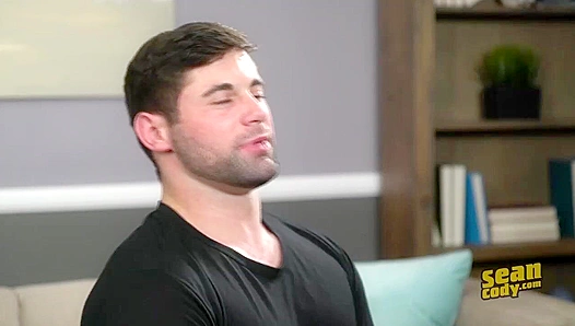 Buff Brunette Logan Strokes His Cock at the Gym - Sean Cody