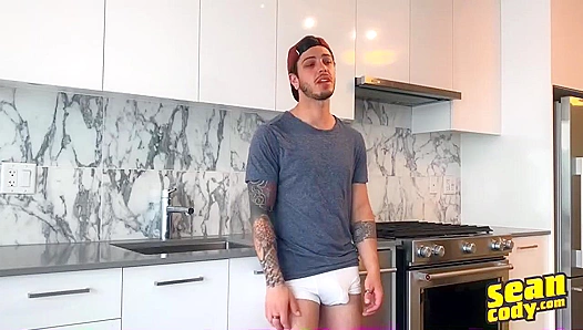 Tattooed Brunette Hunk Dex Floor Fucks Himself - Sean Cody