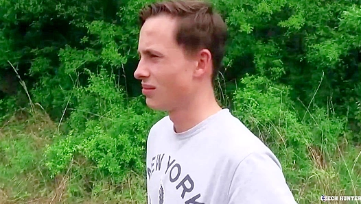 Bleached Twink Cums Hard During Outdoor Anal Adventure