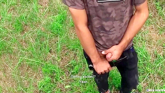 Bleached Twink Cums Hard During Outdoor Anal Adventure