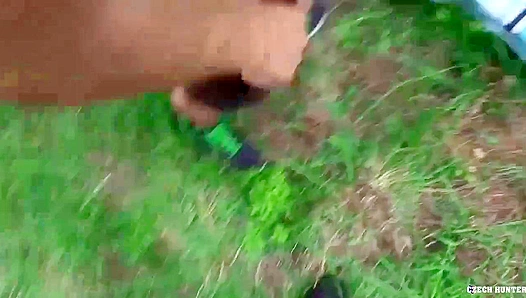 Bleached Twink Cums Hard During Outdoor Anal Adventure