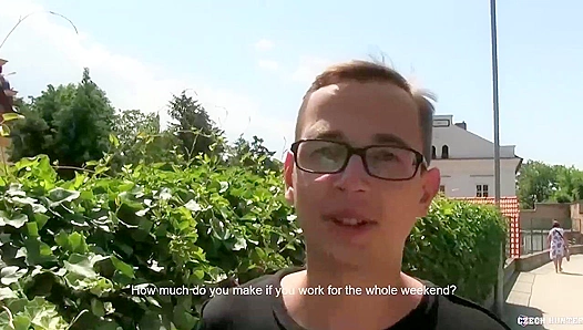 POV ~ Nerdy Twink in Glasses Gets Fucked Wild in the Woods - XXX Gay