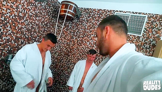 Bathhouse Orgy ~ Tony, Vito, Dom, Ryu, Ryan Cage Heat Up Reality Dudes