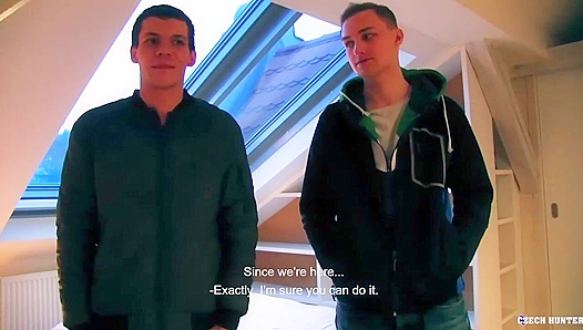 POV Czech Threesome ~ Two Amateur Twinks Get Wild - XXX Gay