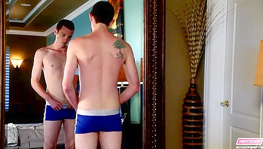 Nextdoor Twinks Explore Bisexual Urges ~ Hot Mutual Masturbation Session