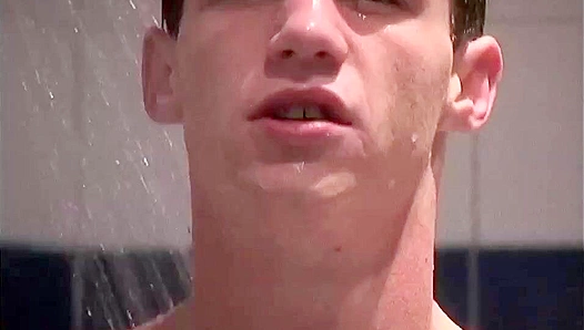 Cocky Boy Showers Off His Hard Dick Masturbating Fiercely