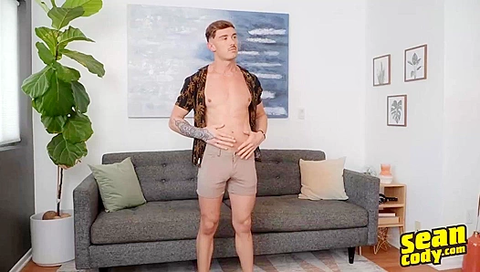 Tattooed Twink Masturbates Solo on King-Size Bed