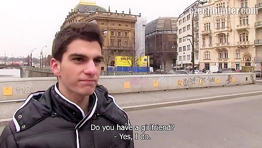 Pretty Dude Spreads Wide for Czech Hunter's Hard Cock
