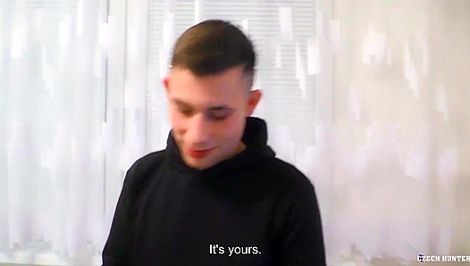 sexy guy bounces wild on czech hunter's hard cock