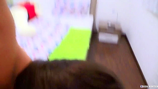 sexy guy bounces wild on czech hunter's hard cock