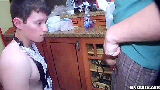 Slutty Maid Licks Balls & Gets Nasty - Haze Him Hard