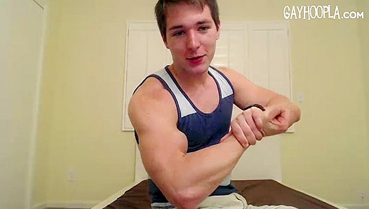 JJ Swift Fingers His Asshole and Tries to Suck His Own Cock - GayHoopla