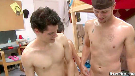 Oily Sex Session with Horny College Guys - Haze Him