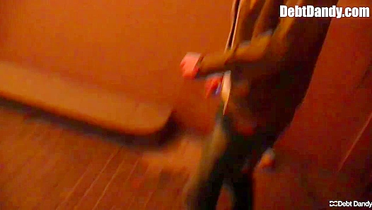 Debt Dandy's Joyful Ass-Eating Session with a Sexy Brunette Beauty