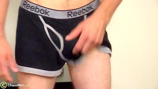 Hairy Hunk Fucks Himself Wild on the Bed