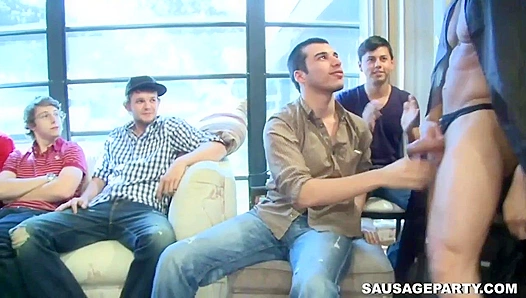 Hot Stripper Goes Wild ~ A Steamy Amateur Sausage Party