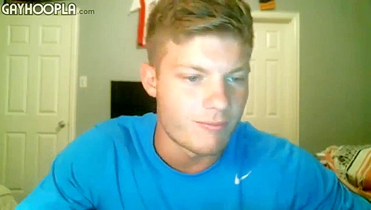 Blonde Hunk Strokes His Cock Wildly -GayHoopla