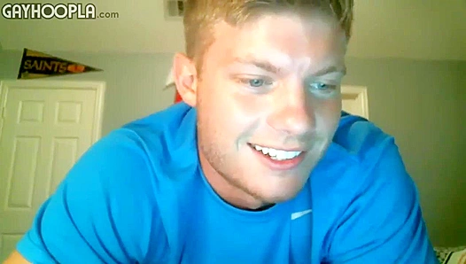 Blonde Hunk Strokes His Cock Wildly -GayHoopla