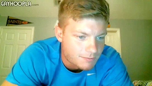 Blonde Hunk Strokes His Cock Wildly -GayHoopla