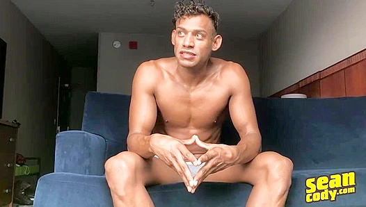 Juicy Brown Cock ~ Exotic Dancer JJ Jerks Off Sensually -Sean Cody