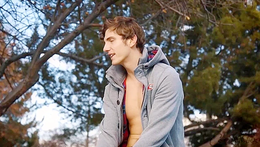 Curly Twink Erik Strokes His Hot Cock for CorbinFisher