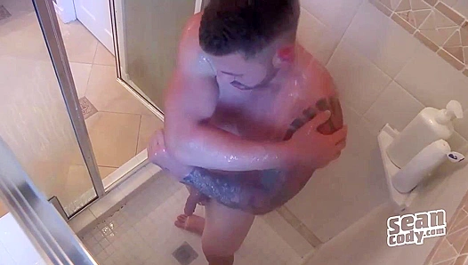 Tattooed Keegan Strokes His Massive Cock for Sean Cody