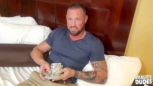 Tattooed Hunk Takes Cash for Rough Gay Sex - Straight Chaser