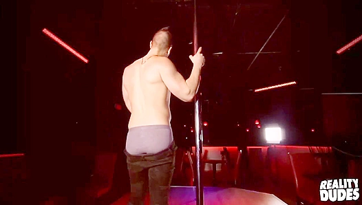 Beefy Bruno Strokes His Cock by the Pole - Reality Dudes