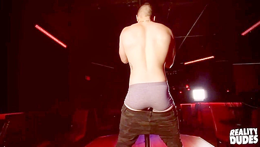 Beefy Bruno Strokes His Cock by the Pole - Reality Dudes