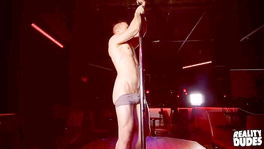 Beefy Bruno Strokes His Cock by the Pole - Reality Dudes
