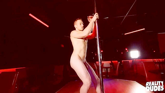 Beefy Bruno Strokes His Cock by the Pole - Reality Dudes