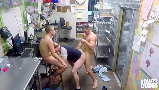 Floral Fantasies ~ Brent, Brogan, and Justin's Steamy Shop Threesome - Reality Dudes