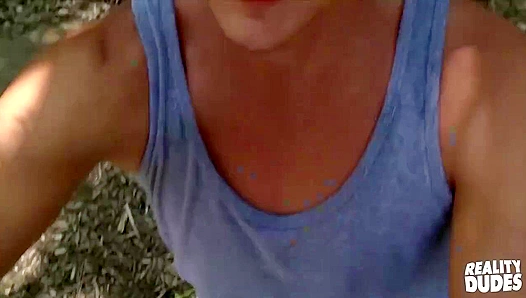 Curly-Haired Straight Guy Takes a Load After Anal - Str8 Hunk