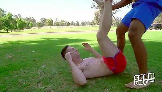 Lane & Murray's Wrestling Lesson Ends in Hot IR Anal Fun - Sean Cody