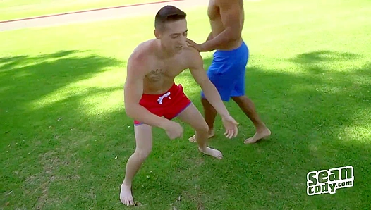 Lane & Murray's Wrestling Lesson Ends in Hot IR Anal Fun - Sean Cody