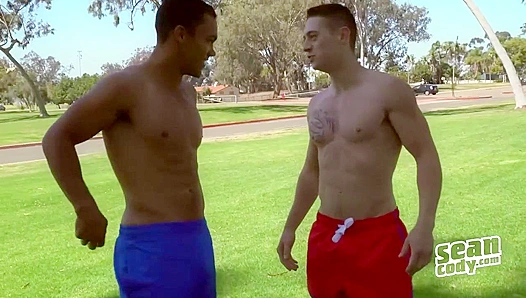 Lane & Murray's Wrestling Lesson Ends in Hot IR Anal Fun - Sean Cody