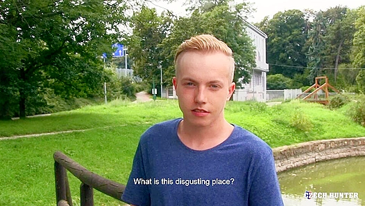 Hairy-Balled Czech Twink Rides Cock Outdoors