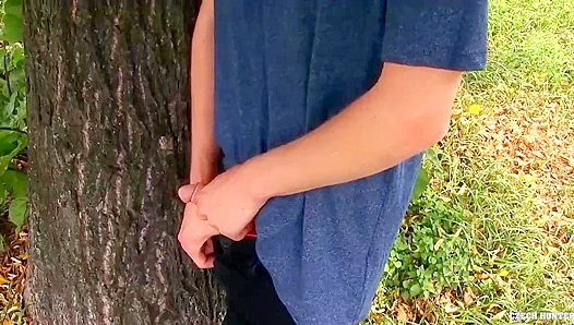Hairy-Balled Czech Twink Rides Cock Outdoors