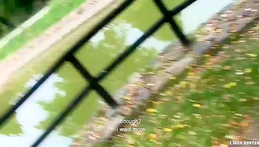 Hairy-Balled Czech Twink Rides Cock Outdoors