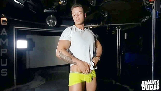 Hot Young Hunk Jackson Strips Seductively On Cam - Reality Dudes