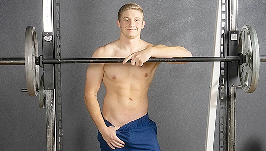 Amateur Blond Geoff Strokes His Hard Cock for Sean Cody