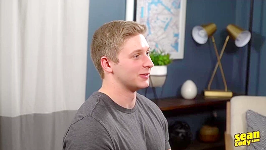 Amateur Blond Geoff Strokes His Hard Cock for Sean Cody