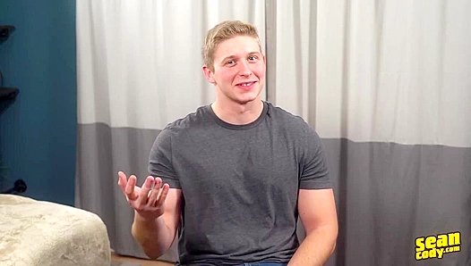 Amateur Blond Geoff Strokes His Hard Cock for Sean Cody