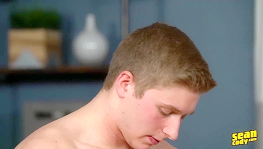 Amateur Blond Geoff Strokes His Hard Cock for Sean Cody