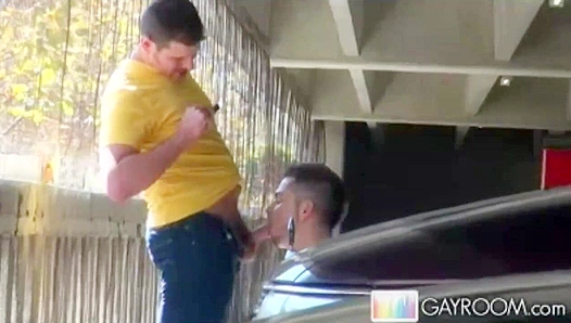 Eager Sucker Nails It in the Parking Lot - Gay XXX