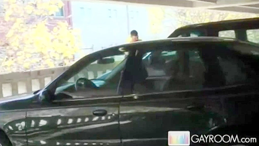 Eager Sucker Nails It in the Parking Lot - Gay XXX
