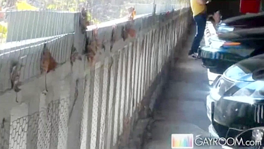 Eager Sucker Nails It in the Parking Lot - Gay XXX