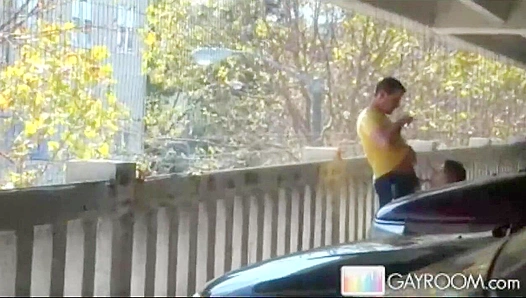 Eager Sucker Nails It in the Parking Lot - Gay XXX