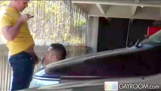 Eager Sucker Nails It in the Parking Lot - Gay XXX