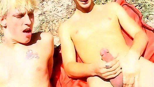 Outdoor Splash ~ Two Adventurous Boys Get Gay & Messy - Lollipop Twinks